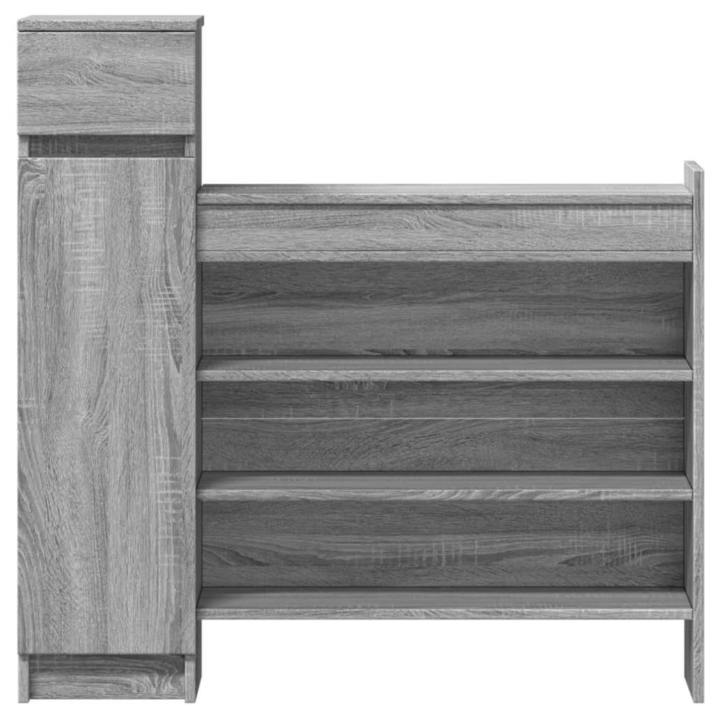 Shoe Cabinet Grey Sonoma 100.5x28x100 cm Engineered Wood