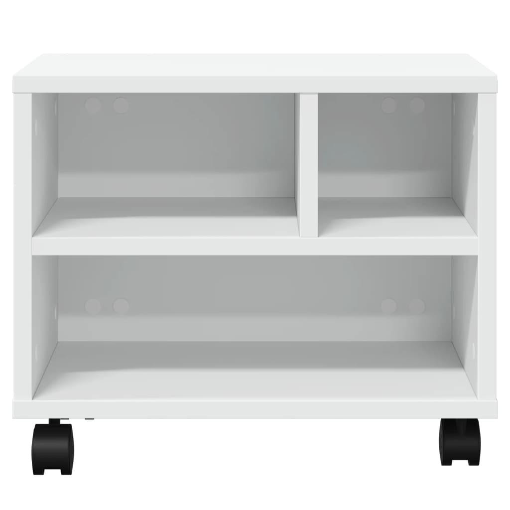 Printer Stand with Wheels White 41x32x34,5 cm