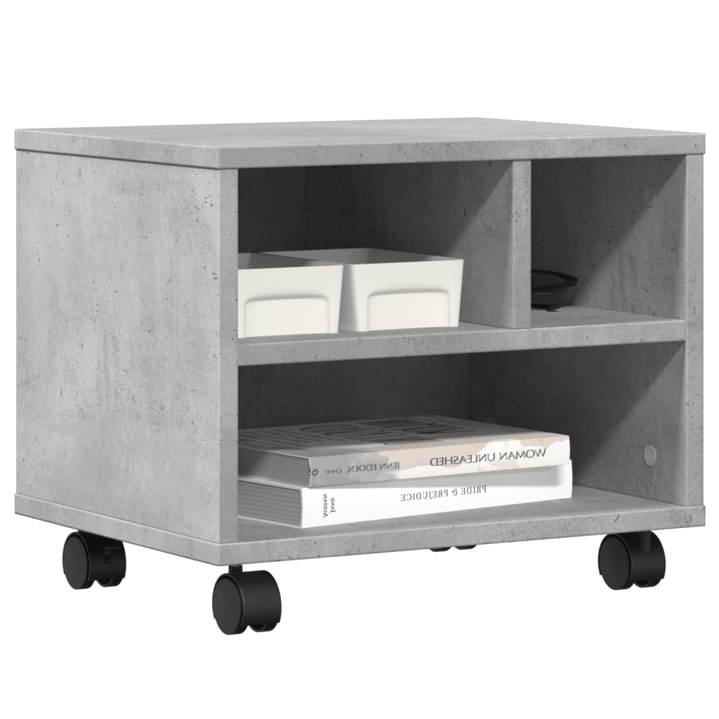 Printer Stand with Wheels Concrete Grey 41x32x34,5 cm