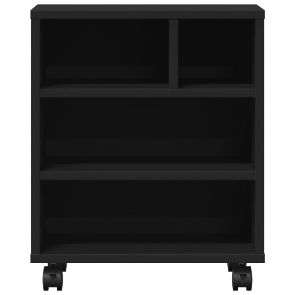 Printer Stand with Wheels Black 41x32x48 cm