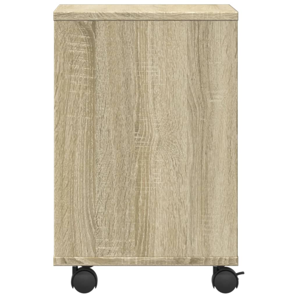 Printer Stand with Wheels Sonoma Oak 41x32x48 cm