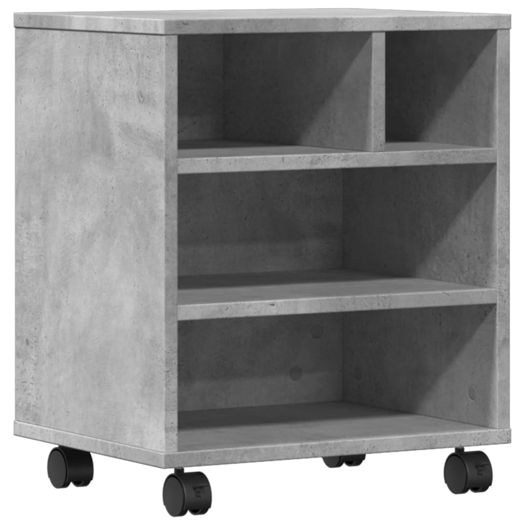 Printer Stand with Wheels Concrete Grey 41x32x48 cm