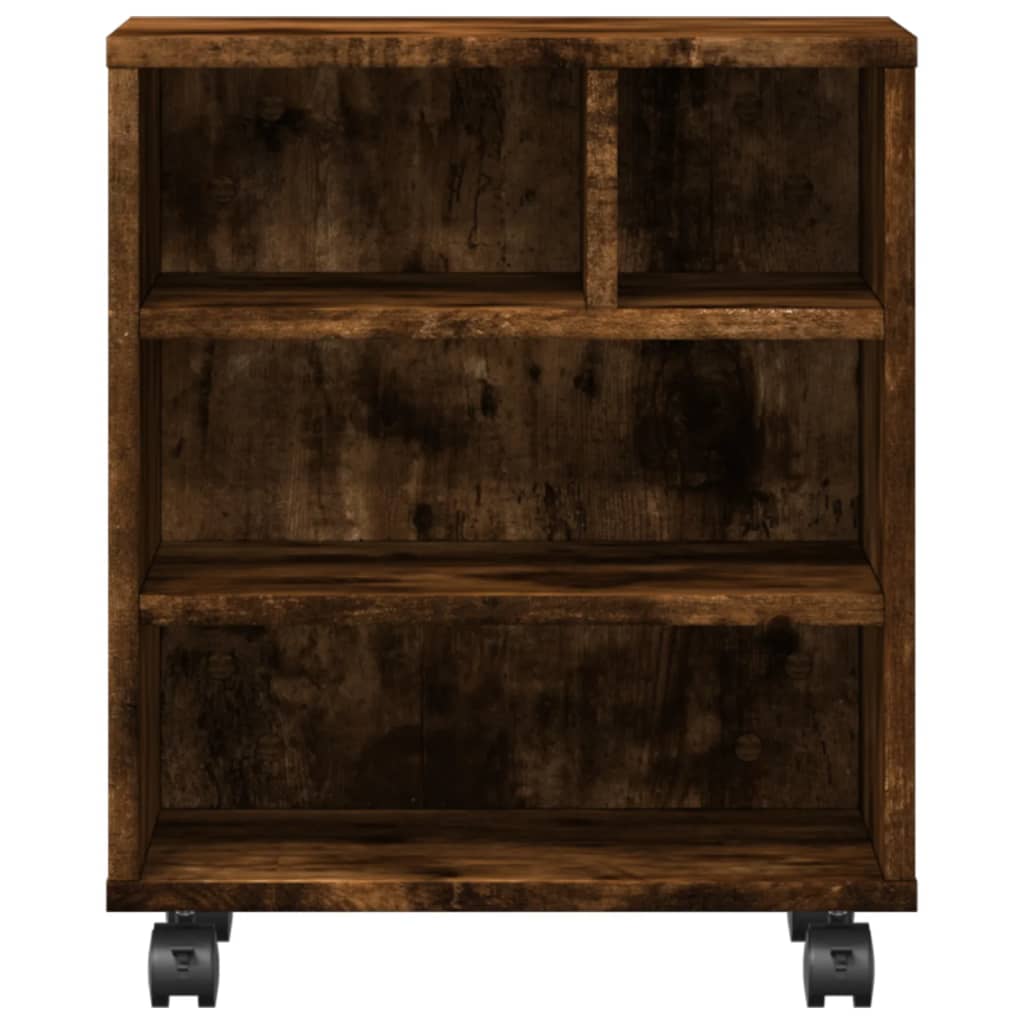 Printer Stand with Wheels Smoked Oak 41x32x48 cm