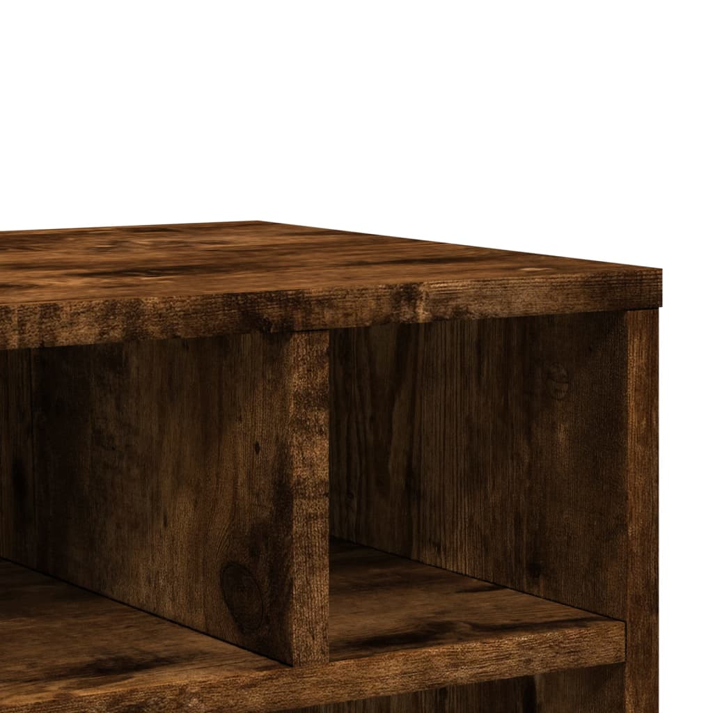 Printer Stand with Wheels Smoked Oak 41x32x48 cm