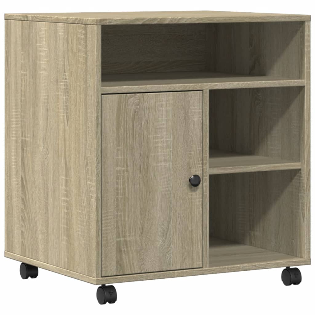 Printer Stand with Wheels Sonoma Oak 60x50x67 cm