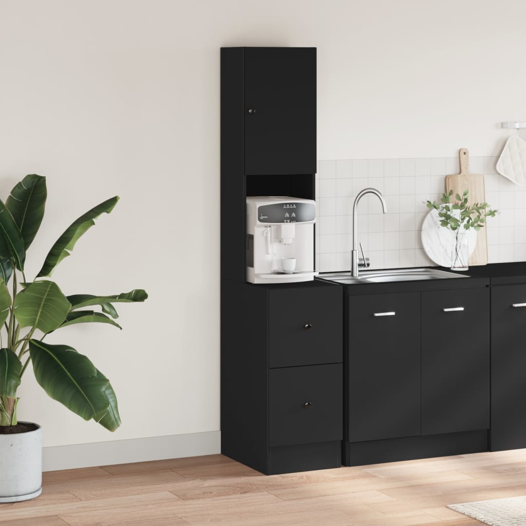 Kitchen Cabinet Black 35x50x180 cm Engineered Wood