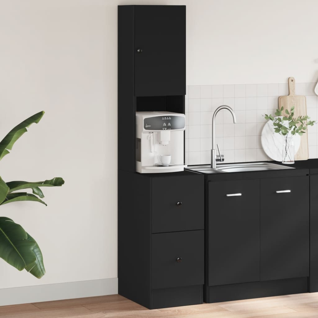 Kitchen Cabinet Black 35x50x180 cm Engineered Wood