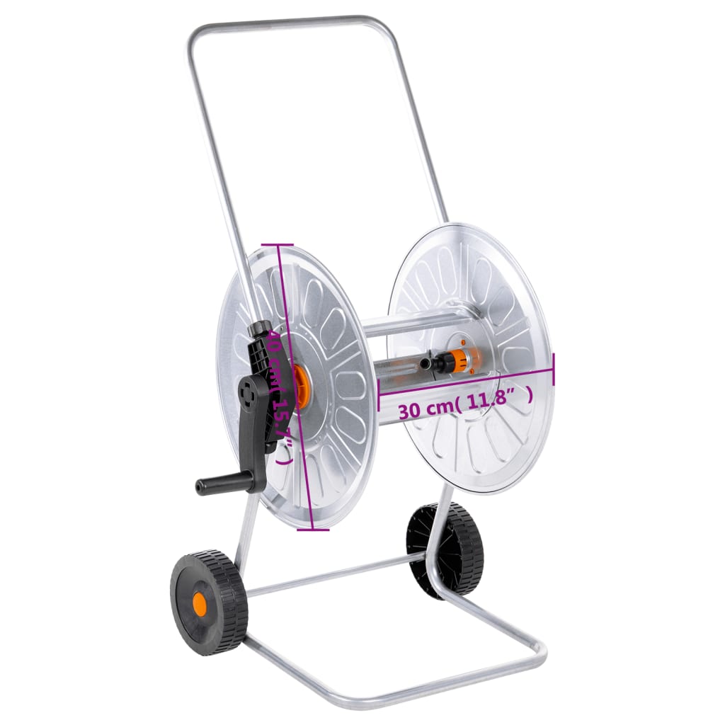 Hose Reel Cart for 80 m 1/2" or 50 m 3/4" Hose Steel