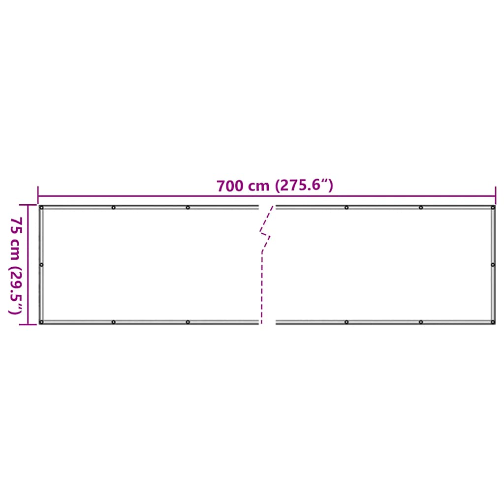 Balcony Privacy Screen White 700x75 cm PVC