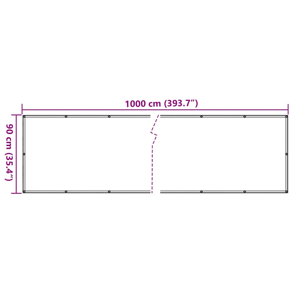 Balcony Privacy Screen Anthracite 1000x90 cm PVC