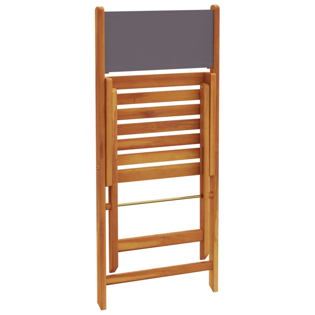 Folding Garden Chairs 6 pcs Anthracite Fabric and Solid Wood