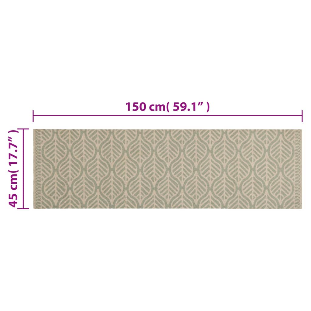 Kitchen Rug Washable Leaves 45x150 cm Velvet