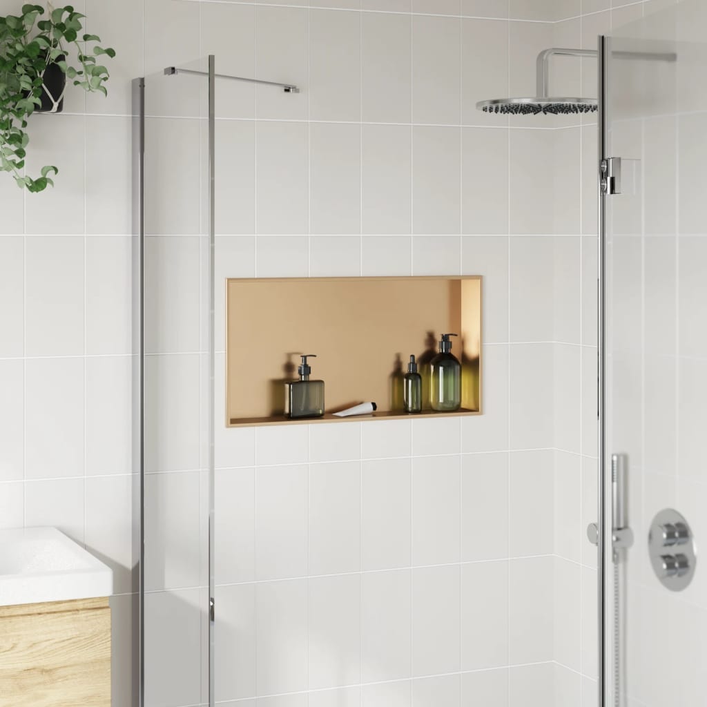Shower Niche Brushed Gold 62x32x9 cm Stainless Steel