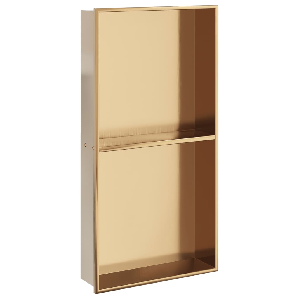 Shower Niche Brushed Gold 32x62x9 cm Stainless Steel