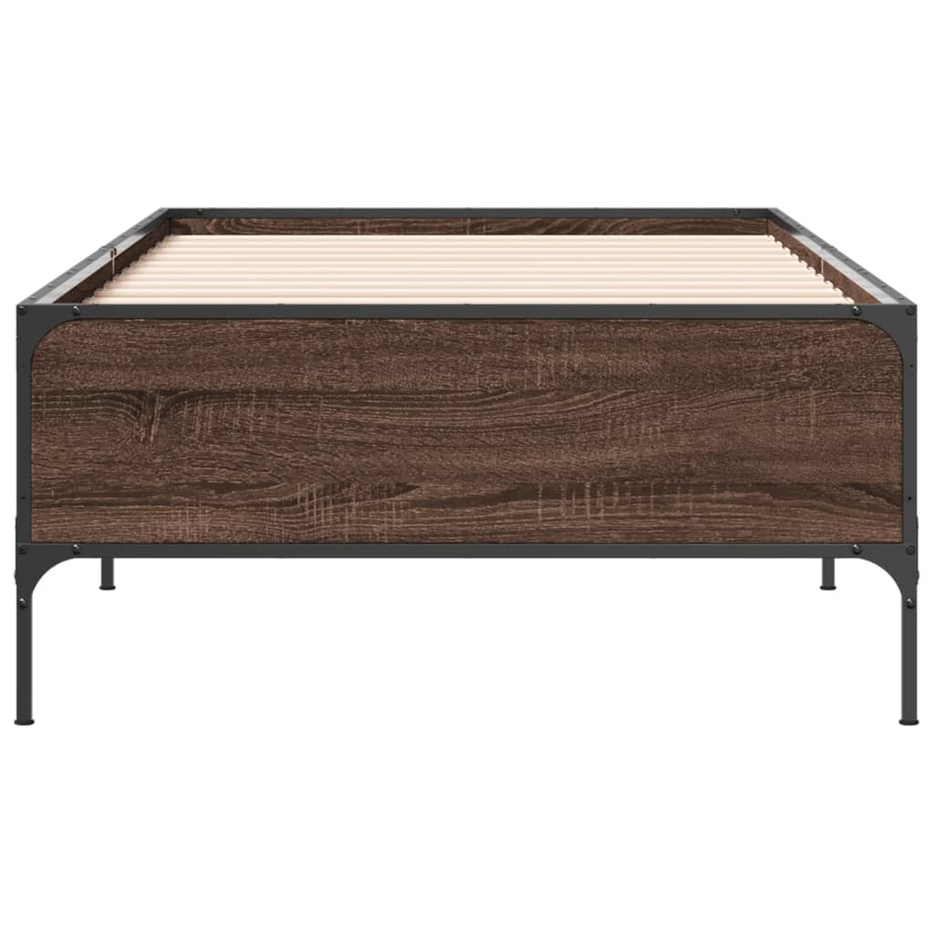 Bed Frame without Mattress Brown Oak 100x200 cm
