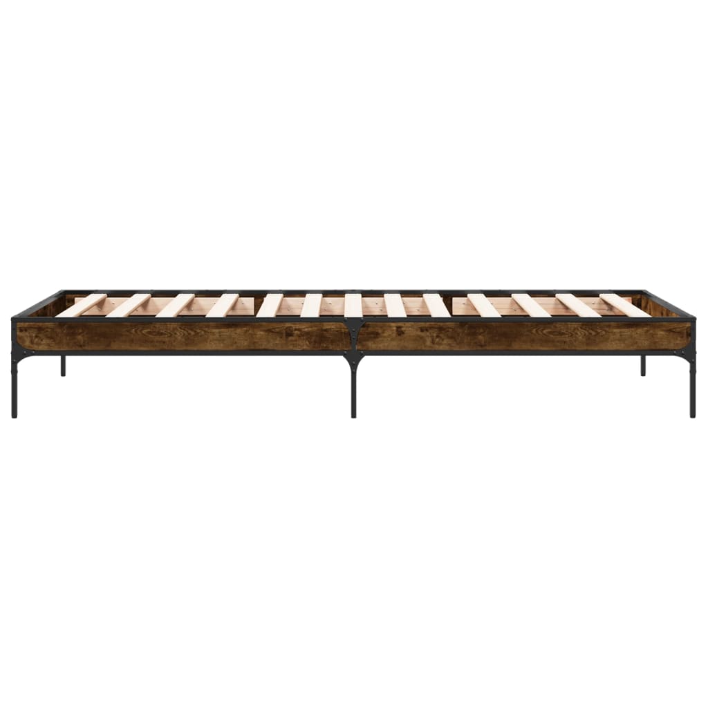 Bed Frame without Mattress Smoked Oak 100x200 cm