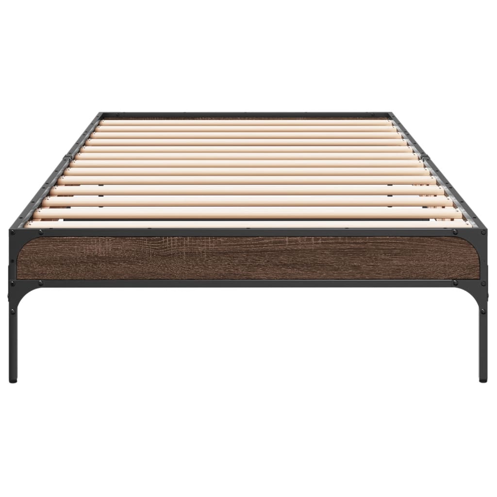 Bed Frame without Mattress Brown Oak 100x200 cm