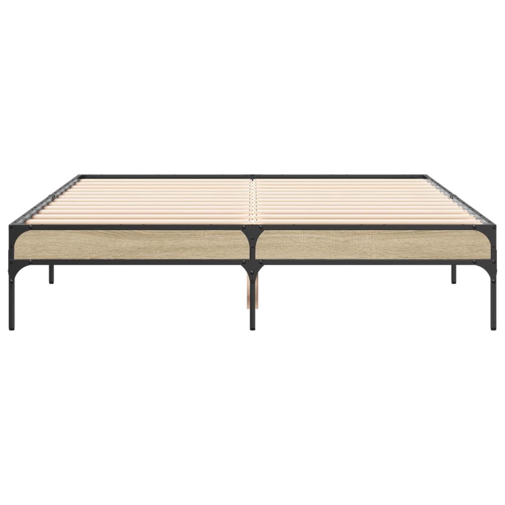 Bed Frame without Mattress Sonoma Oak 140x190 cm