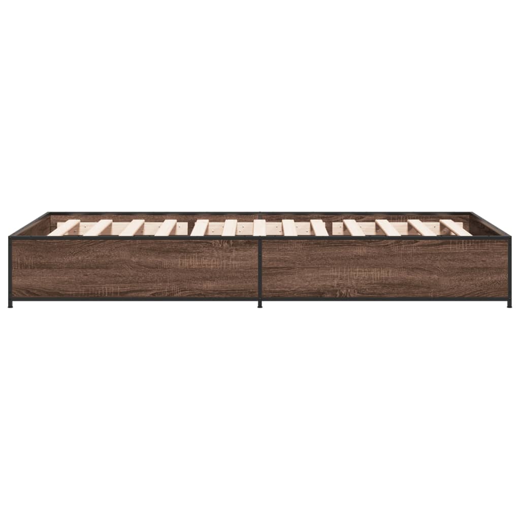 Bed Frame without Mattress Brown Oak 90x190 cm Single