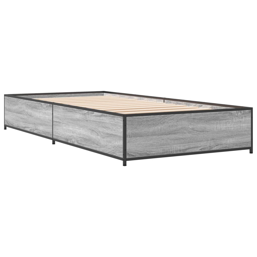 Bed Frame without Mattress Grey Sonoma 75x190 cm Small Single