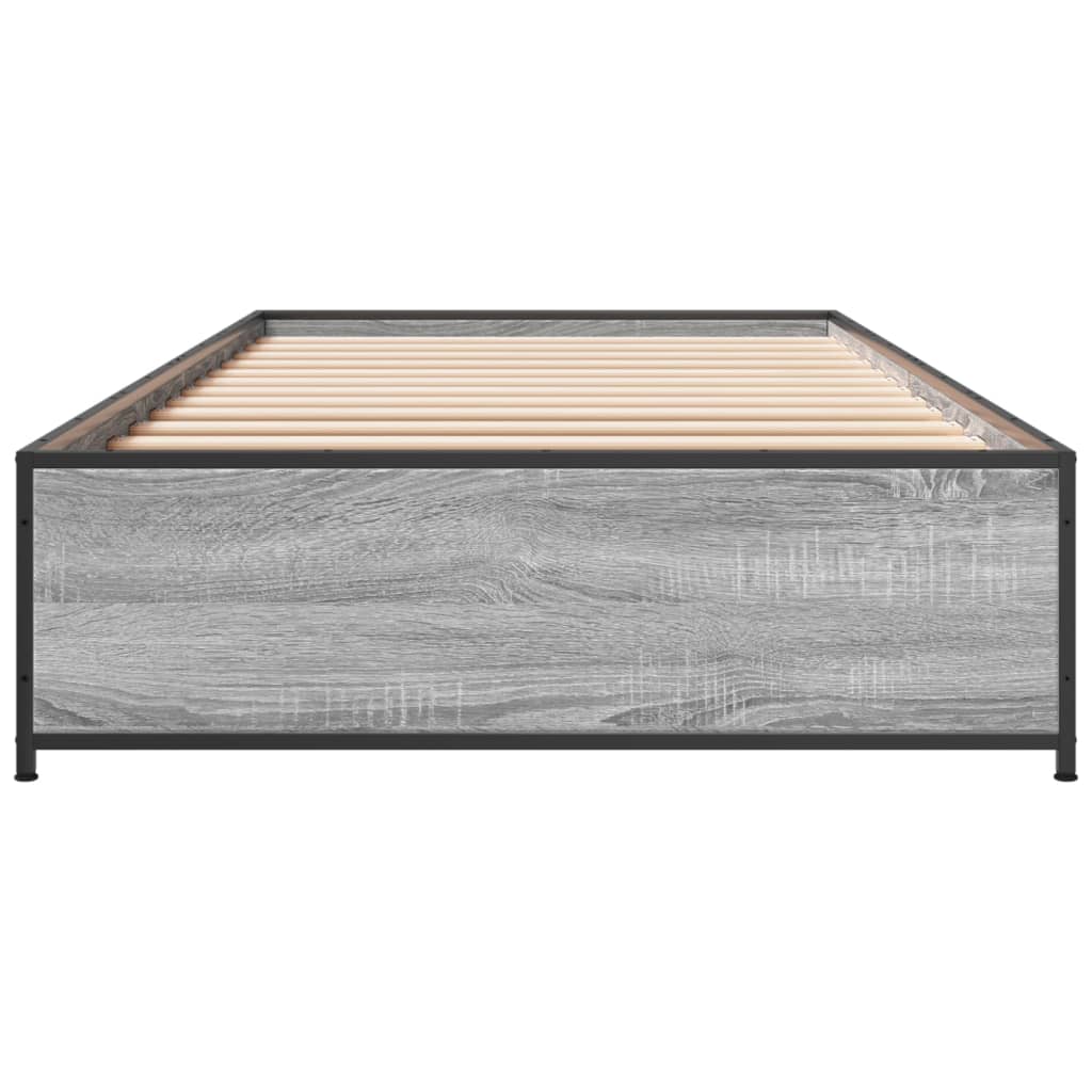 Bed Frame without Mattress Grey Sonoma 75x190 cm Small Single