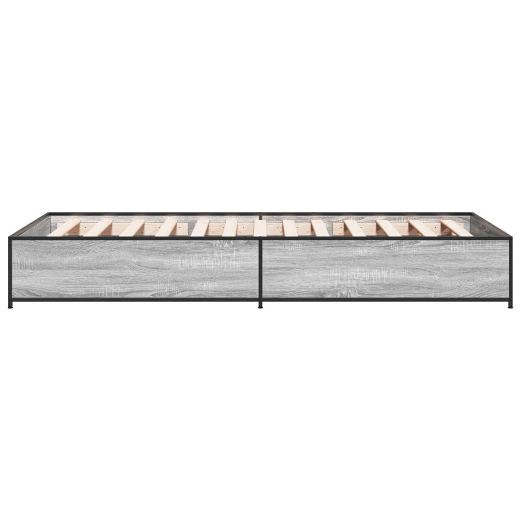 Bed Frame without Mattress Grey Sonoma 75x190 cm Small Single