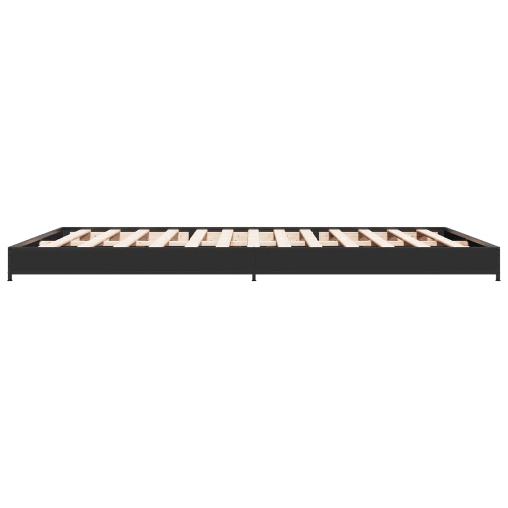 Bed Frame without Mattress Black 150x200 cm King Size