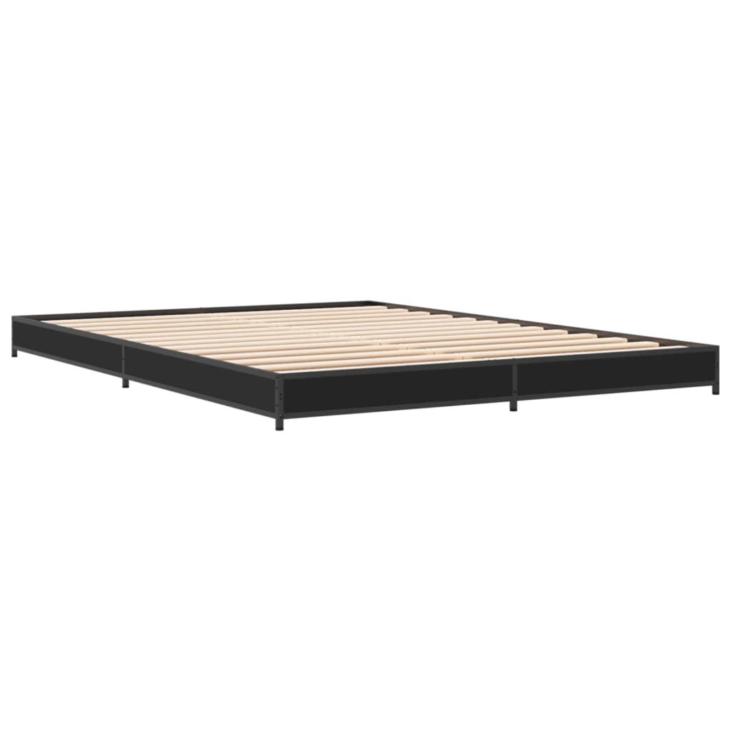 Bed Frame without Mattress Black 150x200 cm King Size