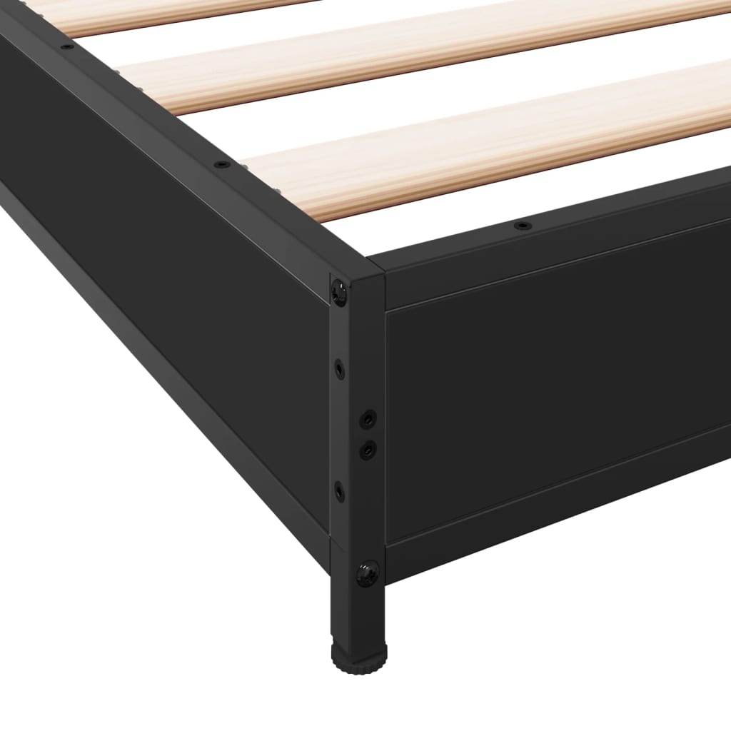 Bed Frame without Mattress Black 150x200 cm King Size