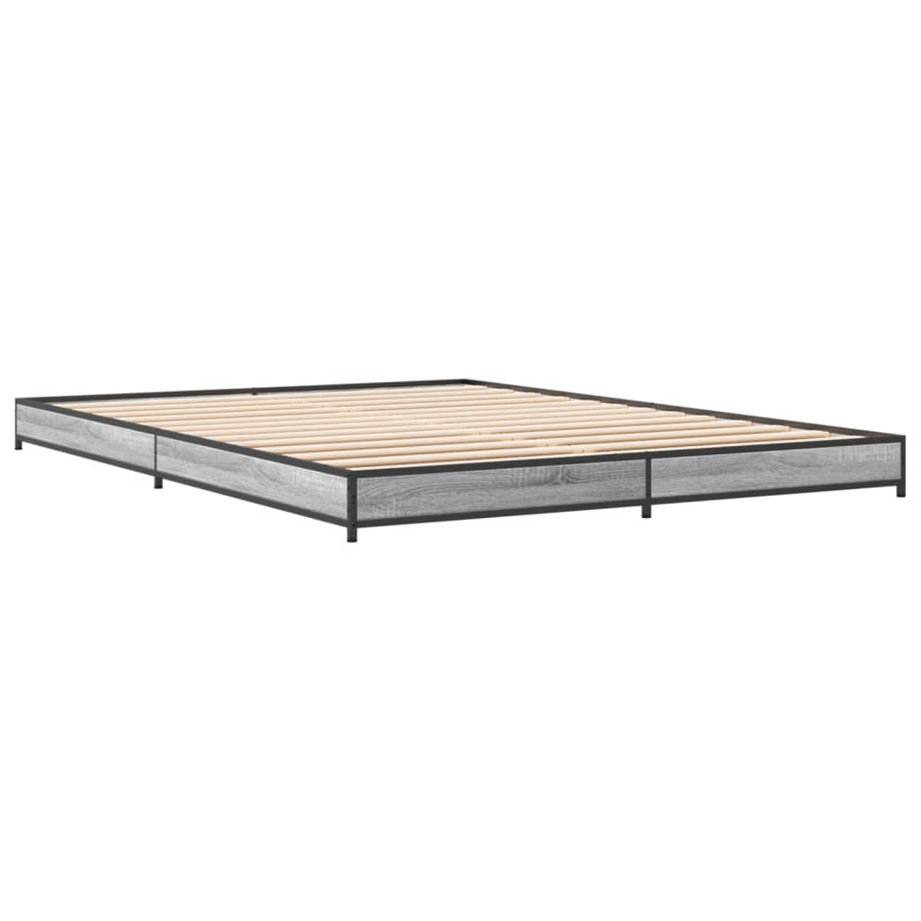 Bed Frame without Mattress Grey Sonoma 120x200 cm