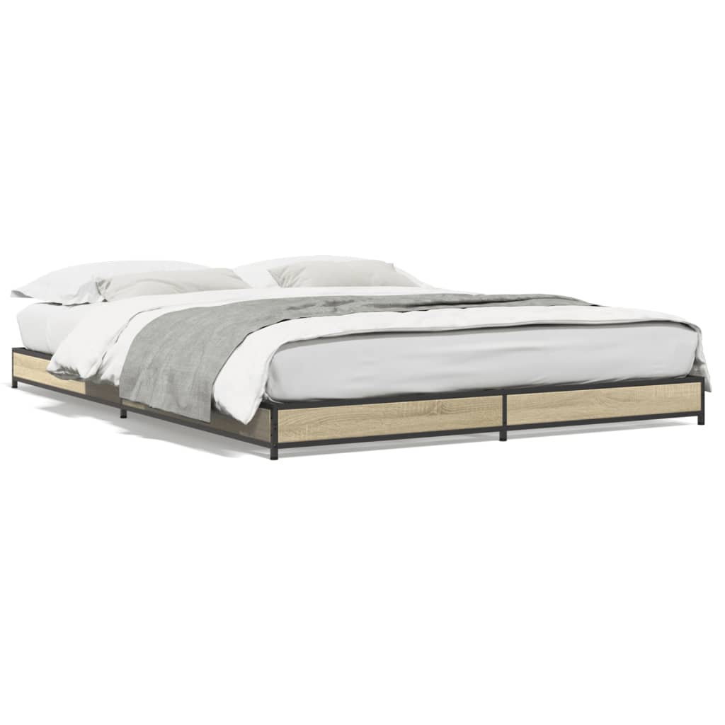 Bed Frame without Mattress Sonoma Oak 120x190 cm Small Double