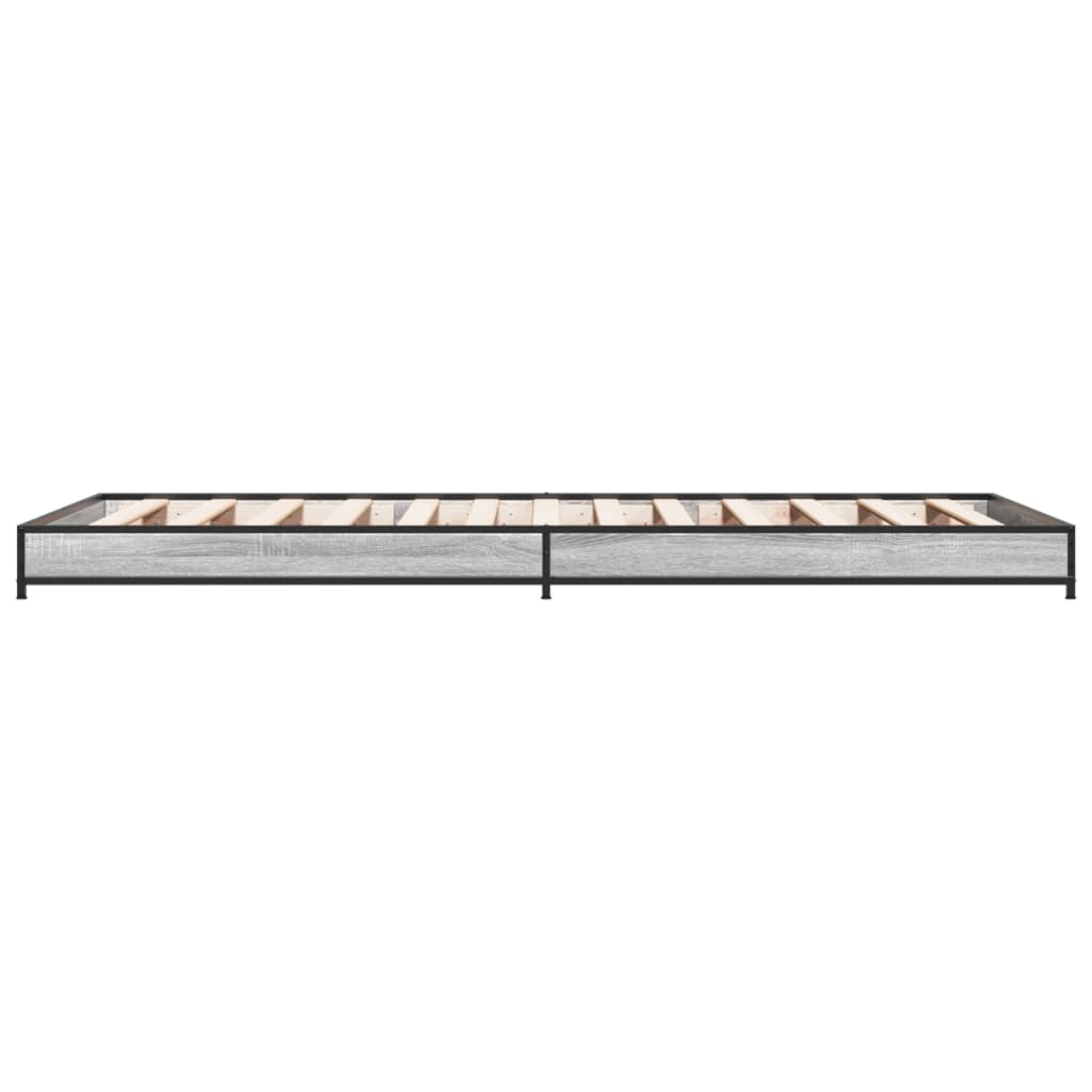 Bed Frame without Mattress Grey Sonoma 75x190 cm Small Single