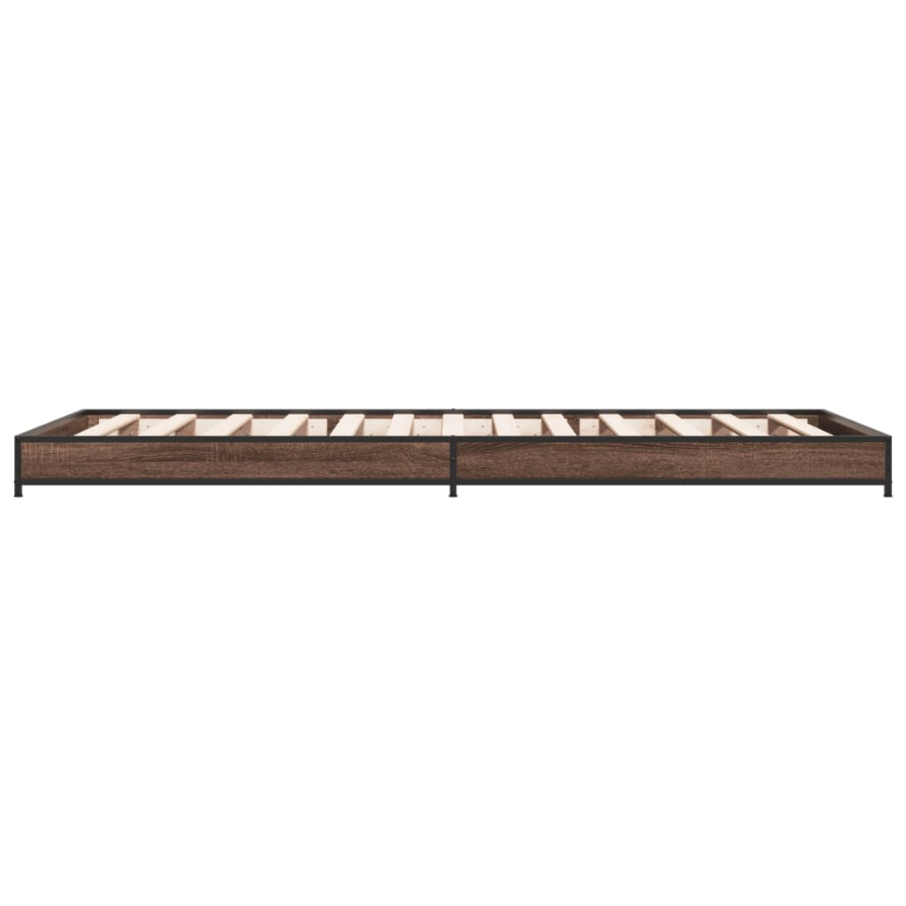 Bed Frame without Mattress Brown Oak 75x190 cm Small Single