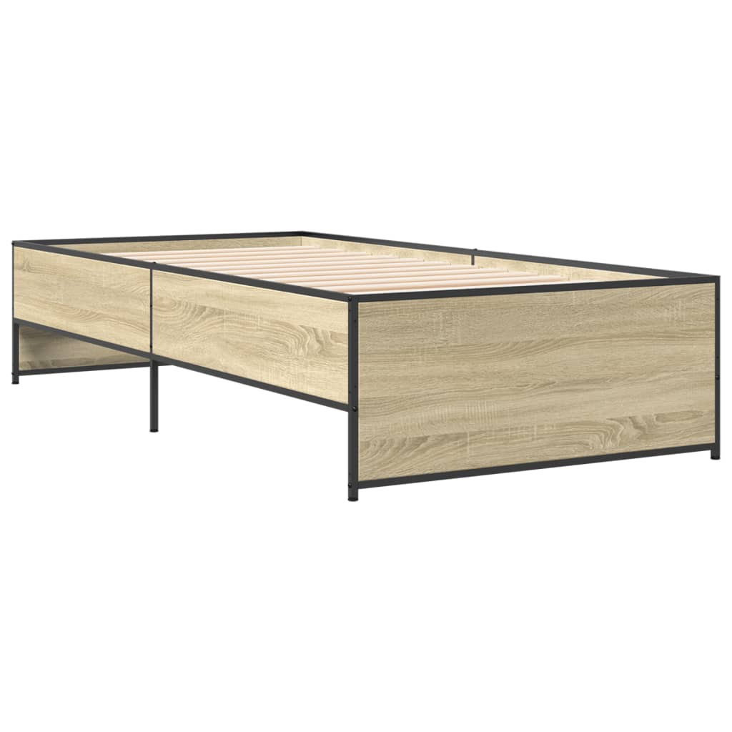 Bed Frame without Mattress Sonoma Oak 75x190 cm Small Single
