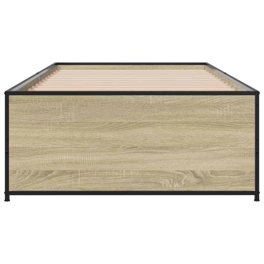 Bed Frame without Mattress Sonoma Oak 75x190 cm Small Single