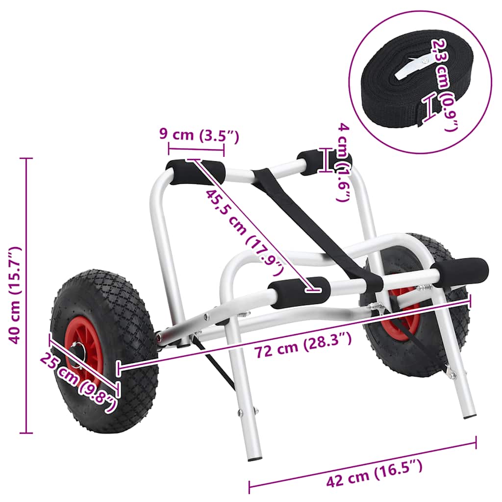 Kayak Trolley Foldable 45 kg Aluminium