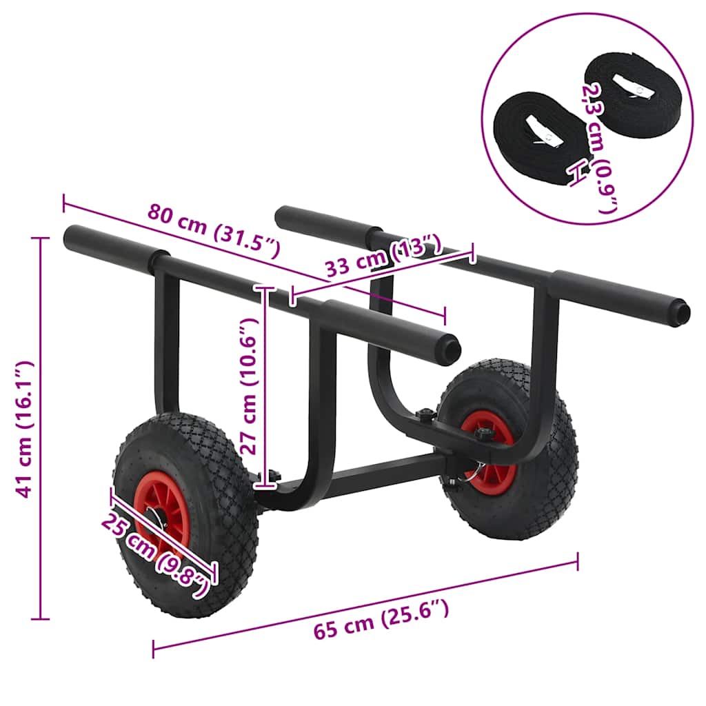 Kayak Trolley 90 kg Aluminium