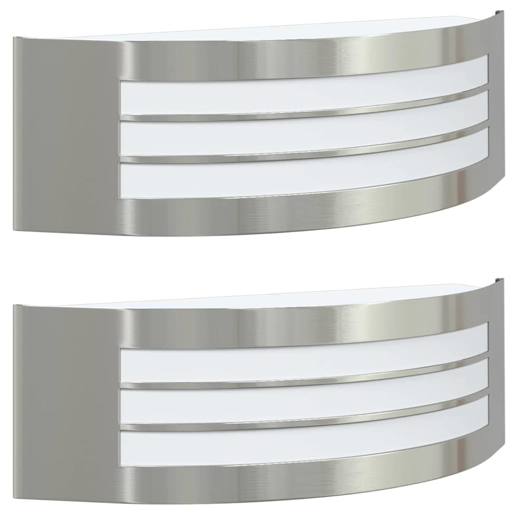 Outdoor Wall Lights 2 pcs Silver 32 x 10 x 10 cm