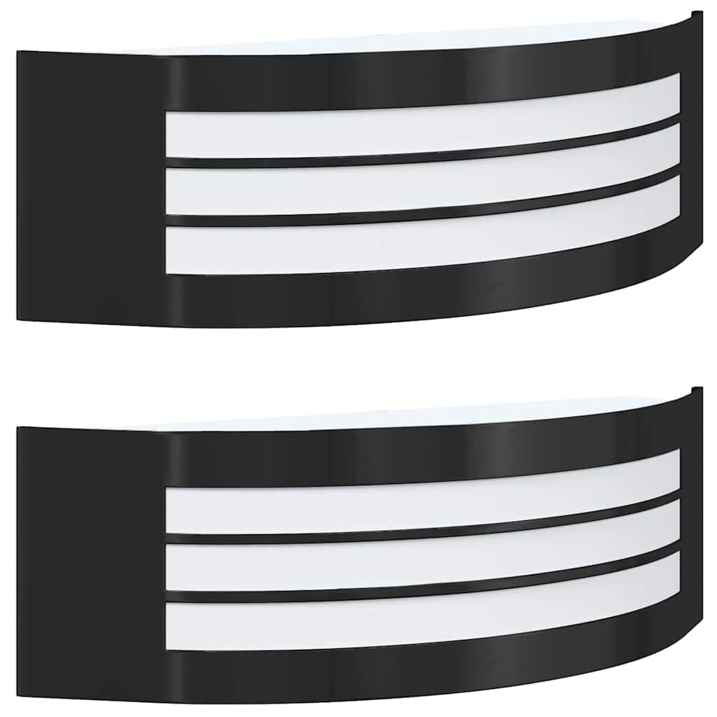 Outdoor Wall Lights 2 pcs Black 32 x 10 x 10 cm Stainless steel