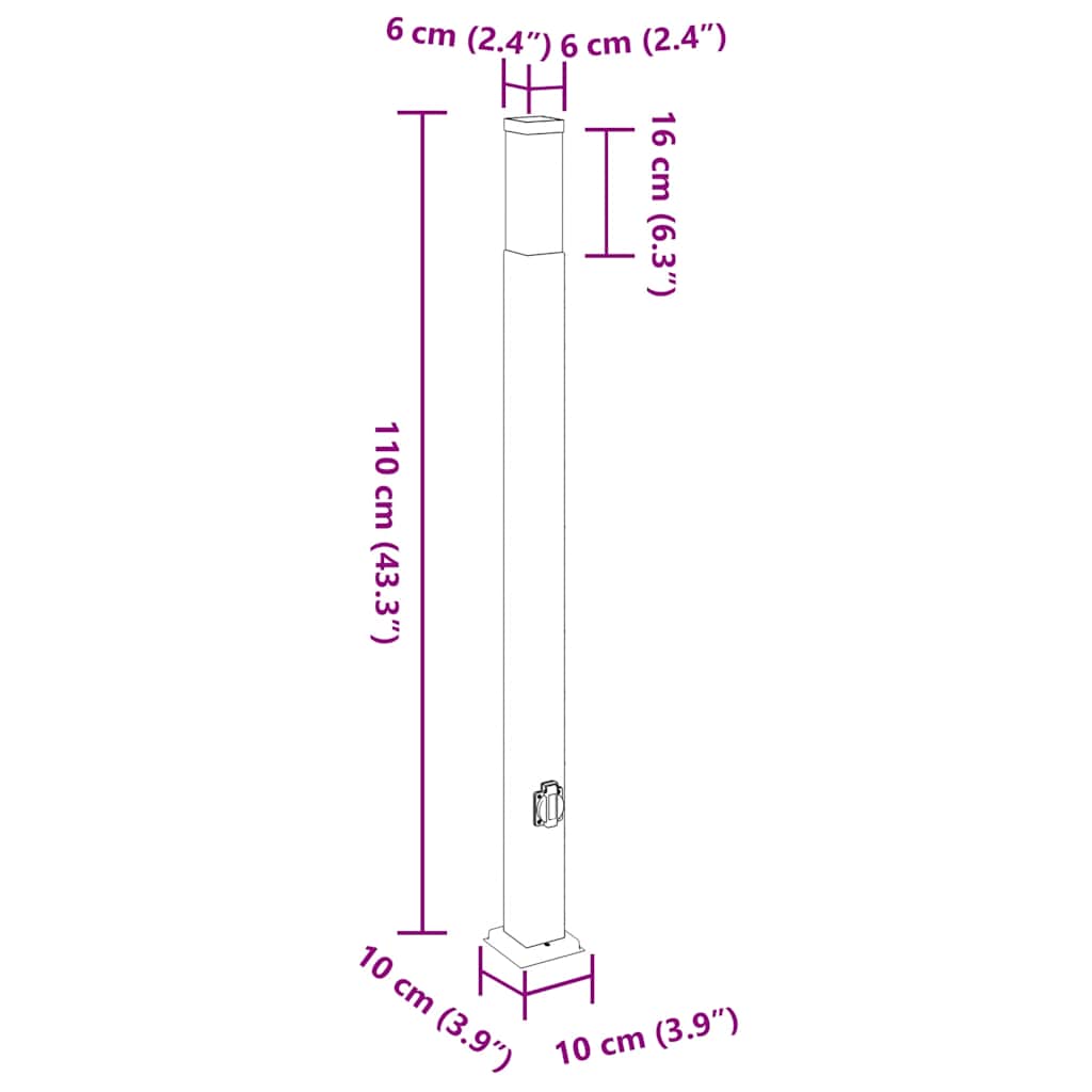 Bollard Lights with Outlet 3 pcs 110 cm Stainless Steel IP44