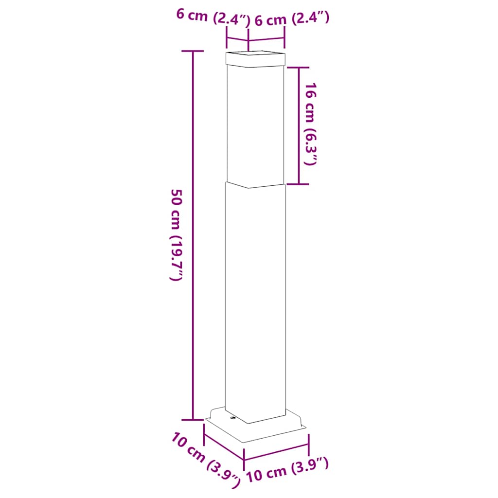 Bollard Light 50 cm Black IP44