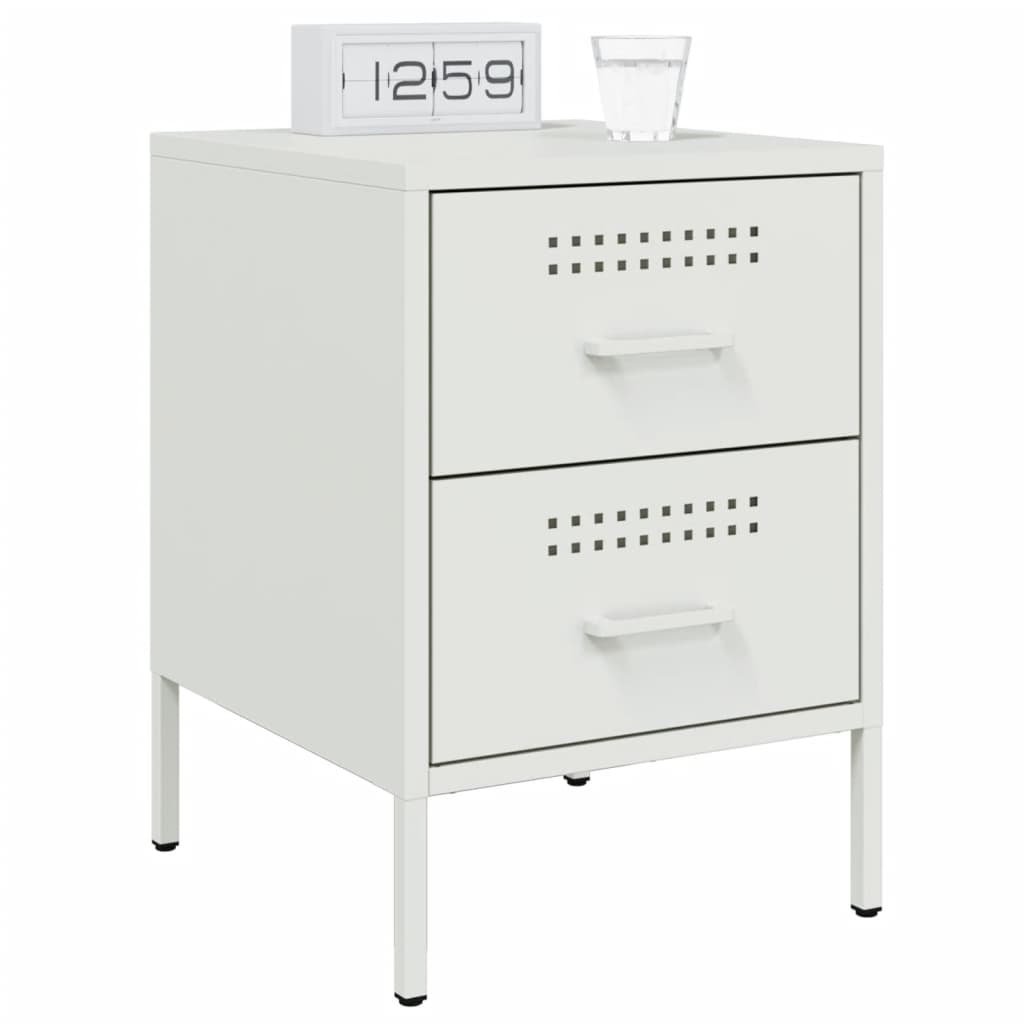 Bedside Cabinets 2 pcs White 36x39x50.5 cm Steel