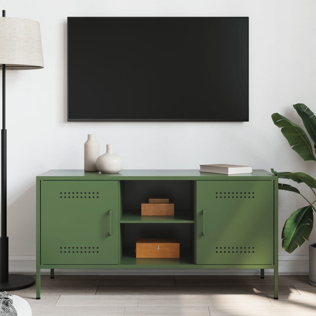TV Cabinet Olive Green 100.5x39x50.5 cm Steel