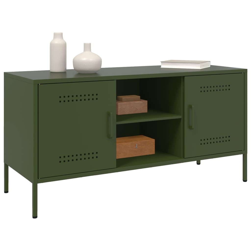 TV Cabinet Olive Green 100.5x39x50.5 cm Steel