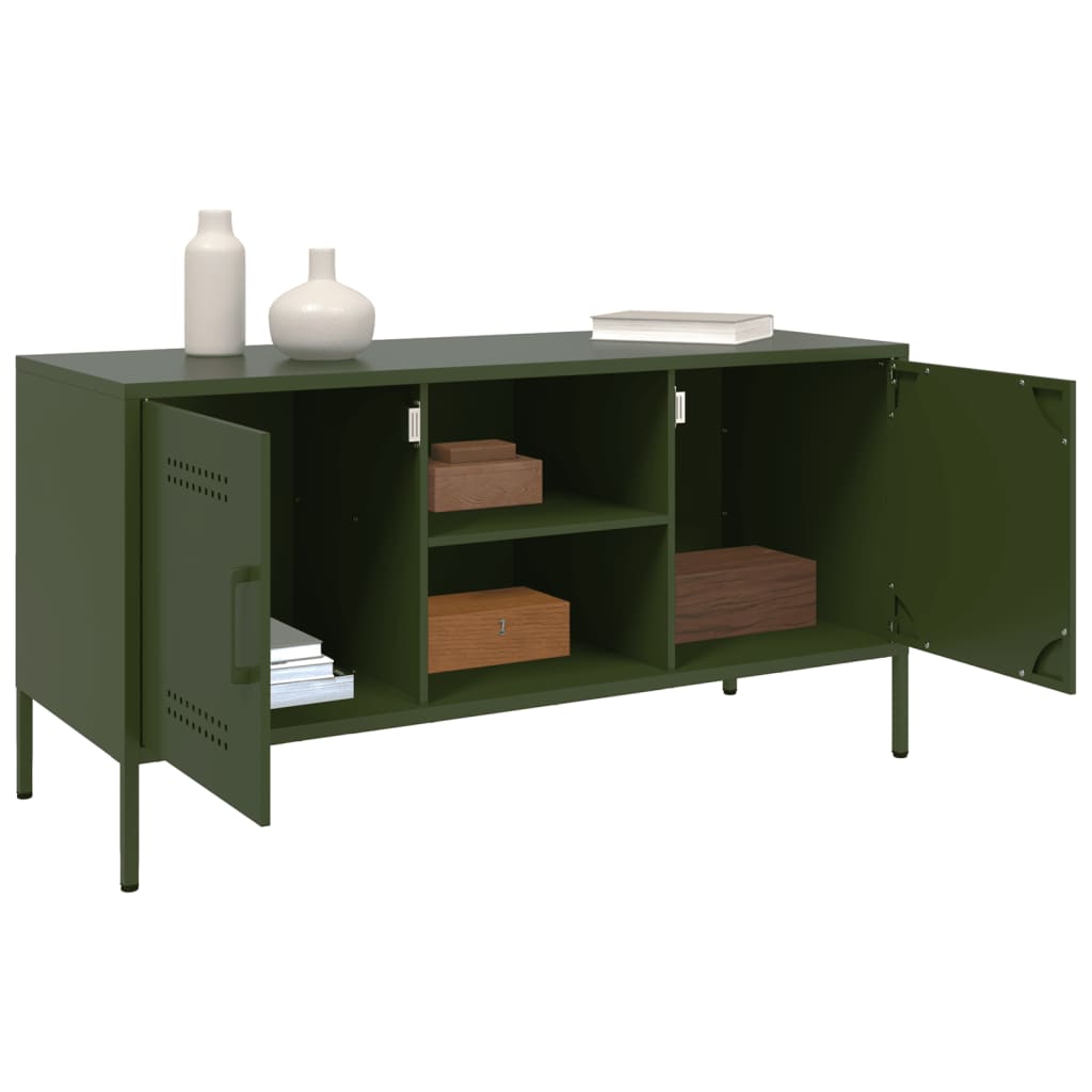 TV Cabinet Olive Green 100.5x39x50.5 cm Steel
