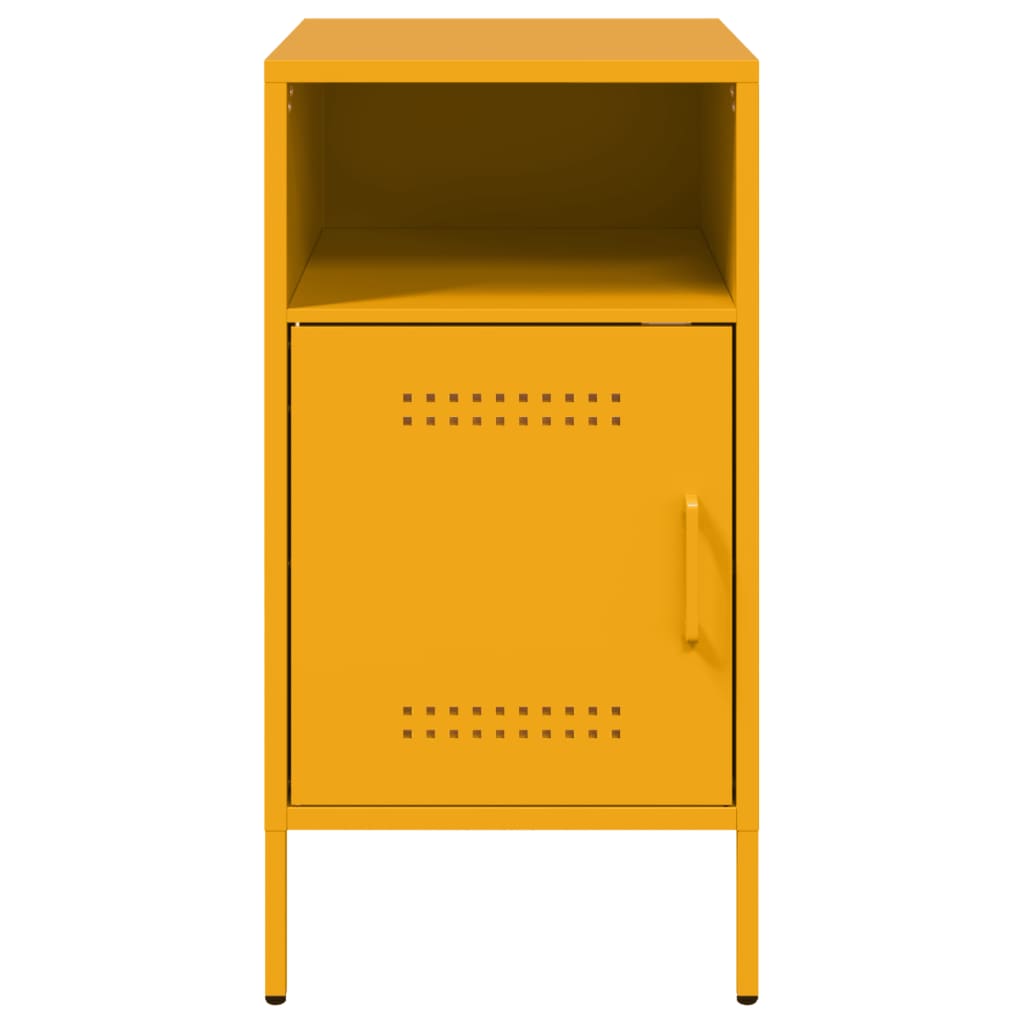 Bedside Cabinets 2 pcs Mustard Yellow 36x39x68 cm Steel