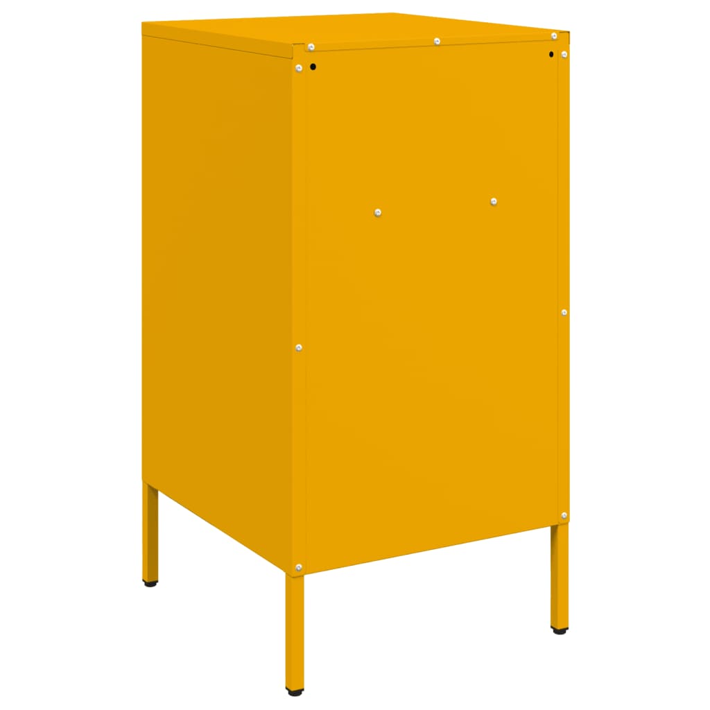 Bedside Cabinets 2 pcs Mustard Yellow 36x39x68 cm Steel
