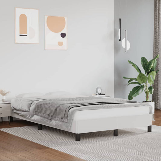 Bed Frame without Mattress White 120x190 cm Small Double Faux Leather