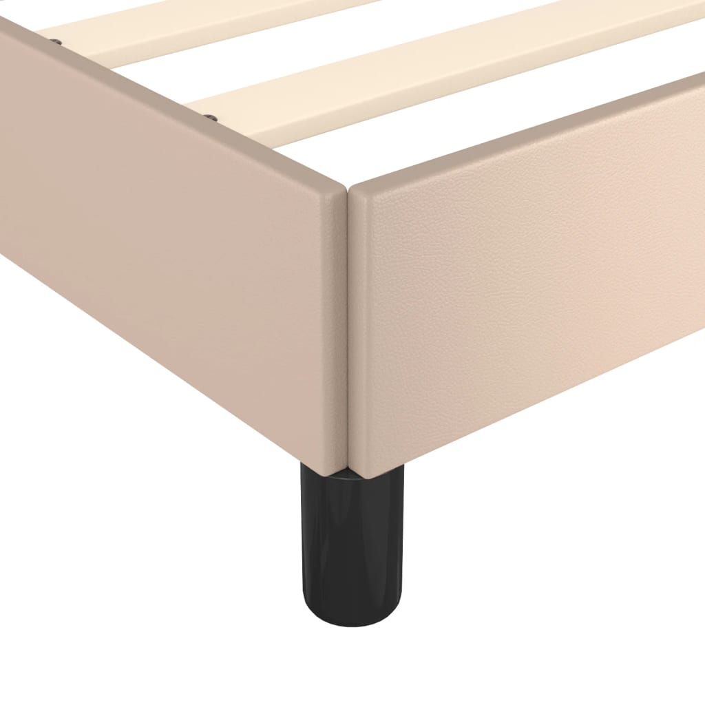 Bed Frame without Mattress Cappuccino 120x190 cm Small Double Faux Leather