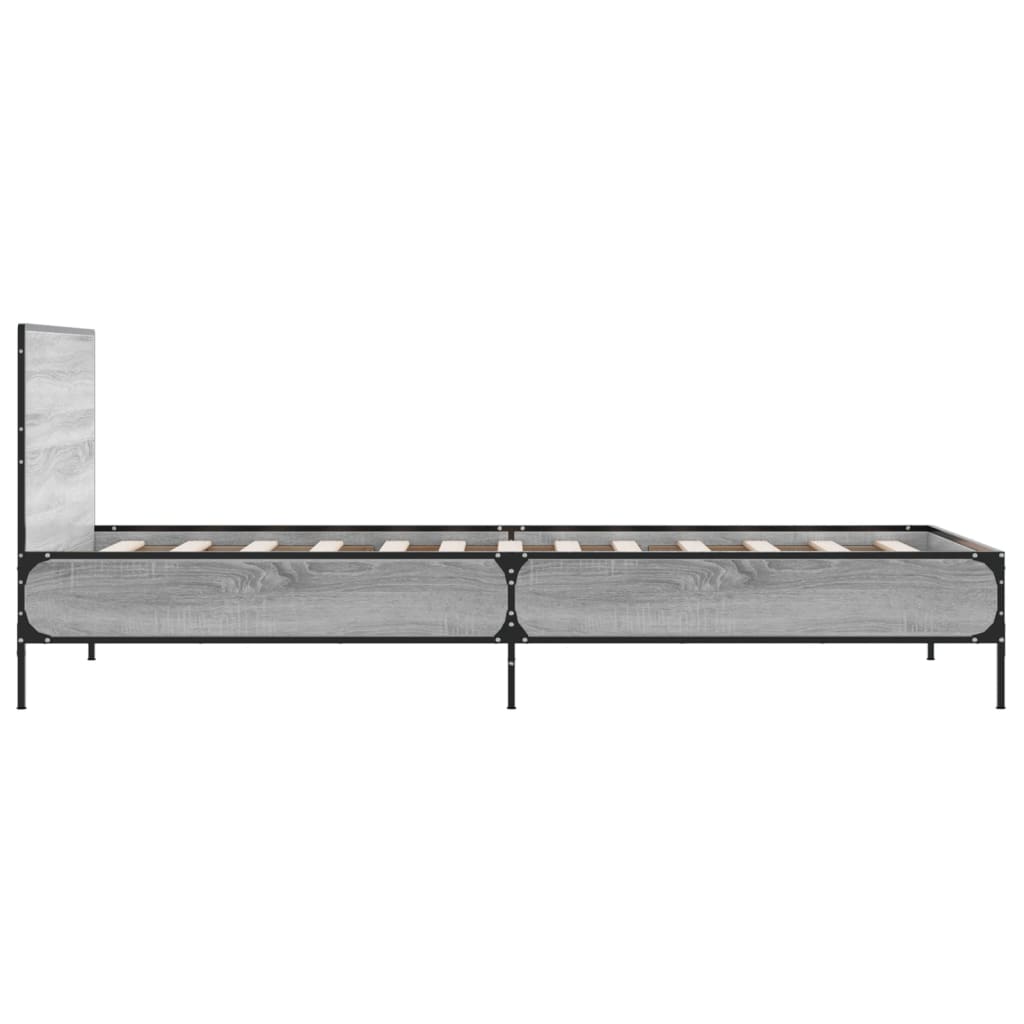 Bed Frame without Mattress Grey Sonoma 90x200 cm